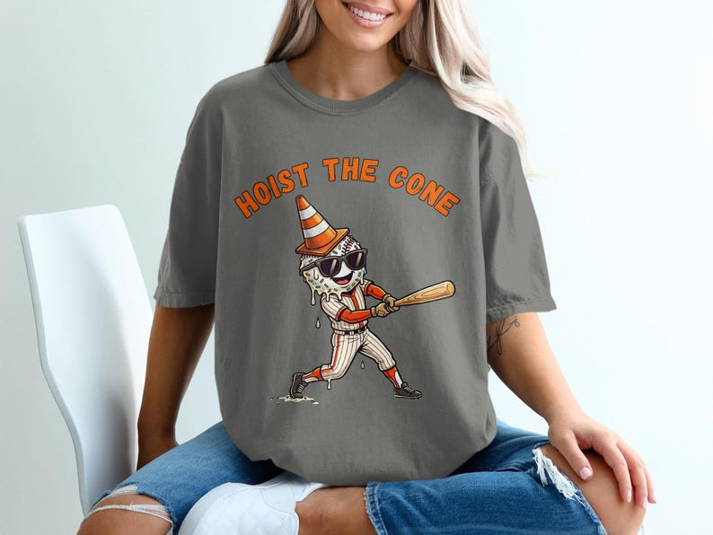Hoist The Cone T Shirt, Comfort Colors Funny Baseball Hoist The Cone Meme Shirt, Pirates Traffic Cone, Pittsburg Baseball Fan Gift Tee, Baseball Lover