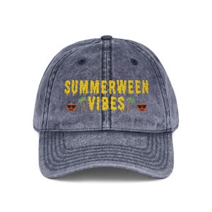 Summerween Vibes Embroidered Hat, Vintage Distressed Halloween Summer Baseball Hat, Halloween Gift, Spooky Summer Cap, Halloween Lover Gift Hat
