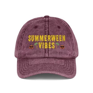 Summerween Vibes Embroidered Hat, Vintage Distressed Halloween Summer Baseball Hat, Halloween Gift, Spooky Summer Cap, Halloween Lover Gift Hat