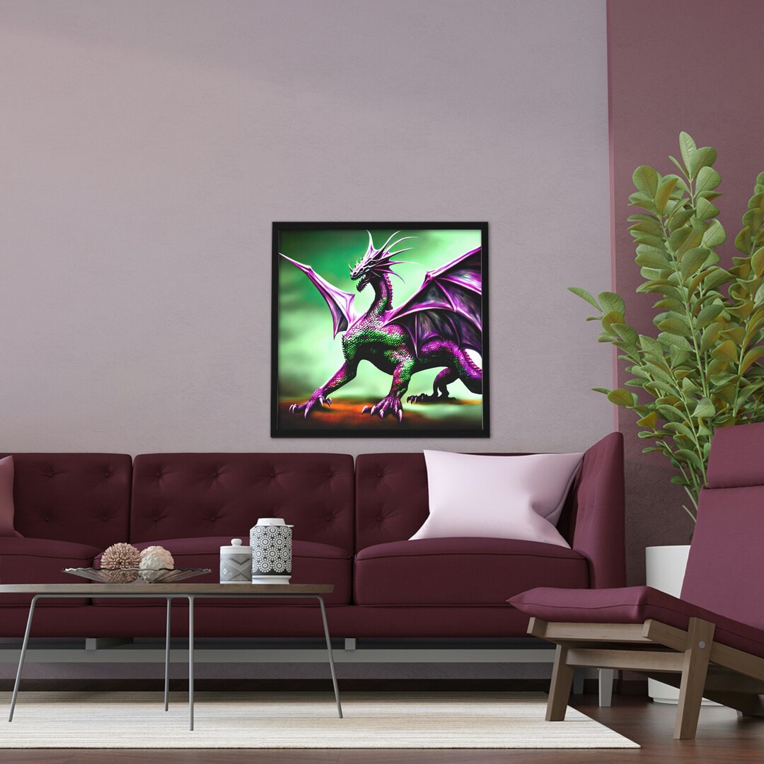 Fantasy Dragon Wall Art Purple Dragon Photo Realistic - Etsy