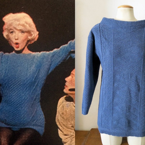 Marilyn Monroe blauer Pullover aus 'Let's Make Love' Film, Heart Belongs to Daddy. Mittelgroß