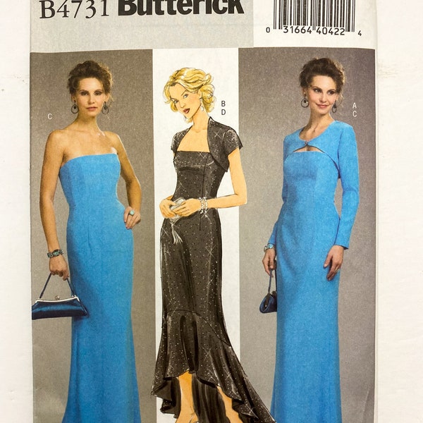 Butterick B4731 Women’s Formal Dress and Shrug Uncut Sewing Pattern Sizes 14-20