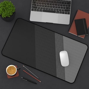Monochrome Gray Abstract Desk Mat 12 x 22 inches