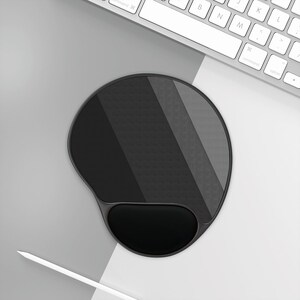 Monochrome Gray Abstract Mouse Pad Wrist Rest