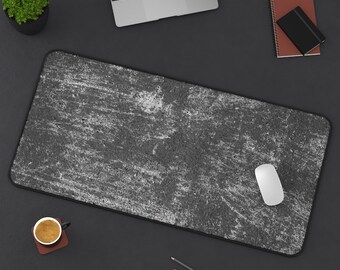 Abstract Gray Grunge Desk Mat: Large Gaming Mousepad