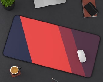 Red Purple Gradient Desk Mat: Modern Geometric Office Decor