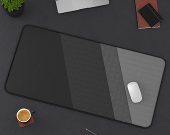 Monochrome Gray Abstract Desk Mat, Geometric Office Mouse Pad