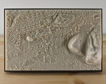Edinburgh - 3D Printed Resin Model in Wooden Frame