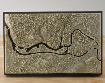 Bristol Centre - 3D Printed Resin Model in Wooden Frame