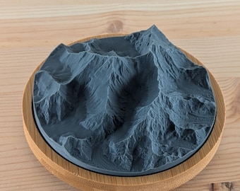 Mount Everest - 3D Printed Resin Model in Wooden Frame