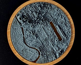 Caerdydd (Cardiff) - 3D Printed Resin Model in Wooden Frame