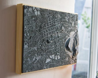 Edinburgh - Large 3D Model in Wooden Frame