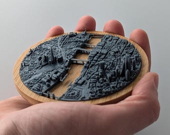 London City - 3D Printed Resin Model in Wooden Frame