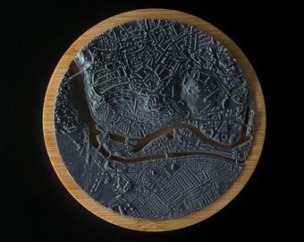 Bristol Centre - 3D Printed Resin Model in Wooden Frame