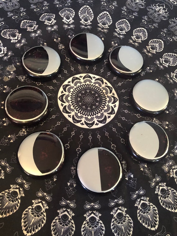 Moon Phase Glass Stones, Divination Tool