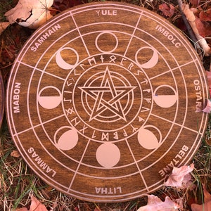 Wheel of the Year Wood Altar Piece