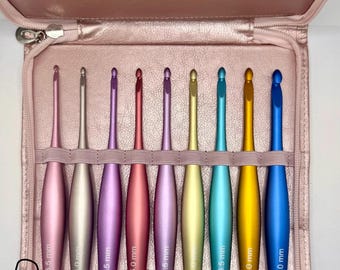 Streamline Ergonomic Anodized Aluminum Crotchet Hook Set w/Silky Matte Finish