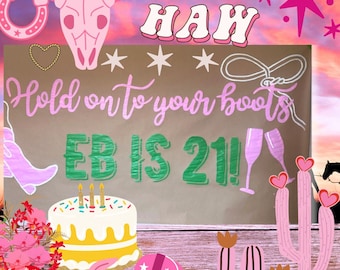Pancarta de fiesta de papel kraft personalizada y pintada a mano