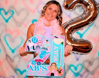Customizable 21st Birthday Photo Prop | Party Decor & Boa