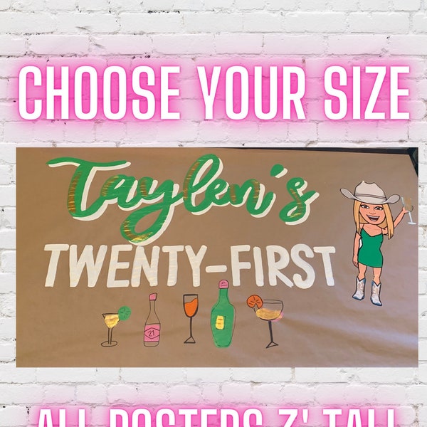 Twenty First Banner Painted 21st Birthday Banner - Etsy