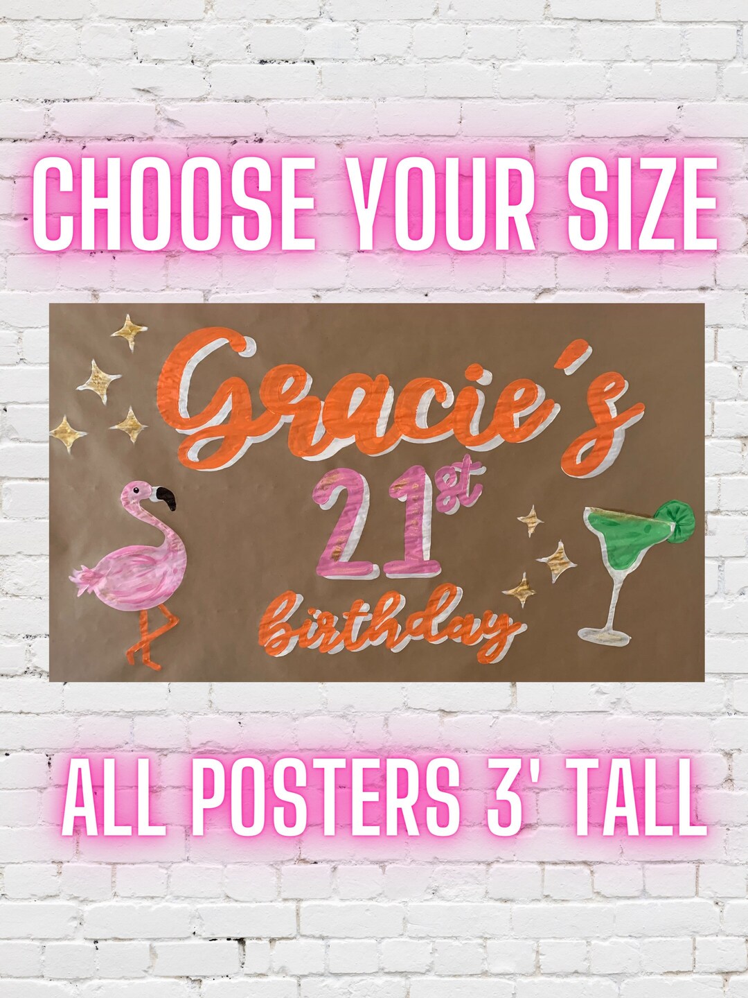 Painted Banner,kraft Paper Banner, Custom Hand Painted, Party Banner