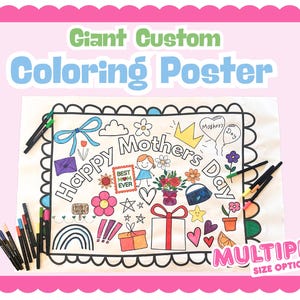 RIESEN-Geburtstags-Ausmalposter oder Tischdecken - Benutzerdefinierte Doodles & Nachricht - riesiges Banner für Kinderpartys, Veranstaltungen, anpassbar