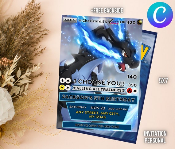 Editable and Personalized Pokemon Party Invite | Pokemon Card Birthday  Invitation | Kids Birthday Invitation - Etsy