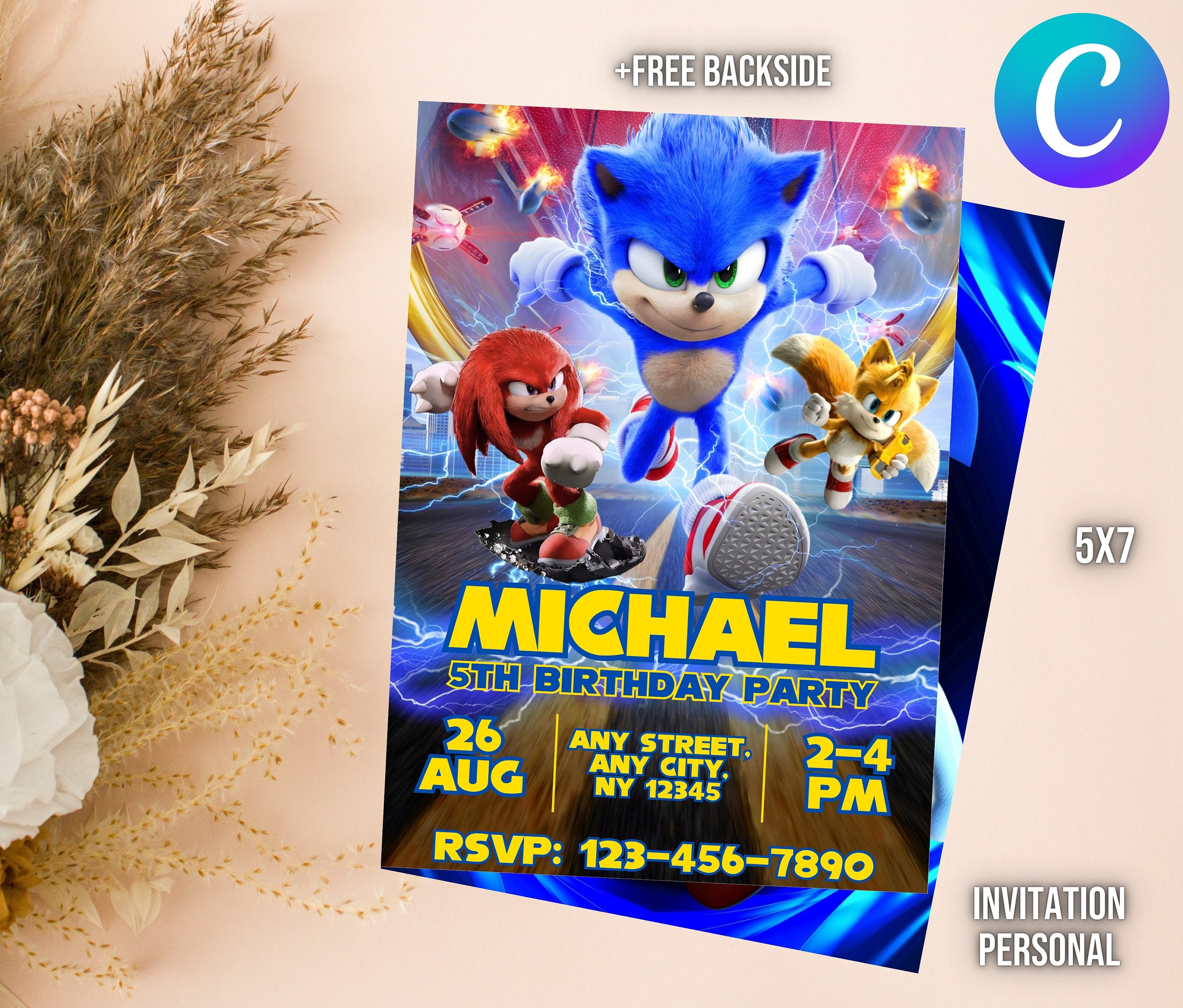 6 Cartes d'invitation Sonic™ : Deguise-toi, achat de