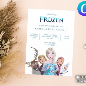 Personalized and Editable Frozen Birthday Party Template | Frozen Birthday Invitation | Instant Download