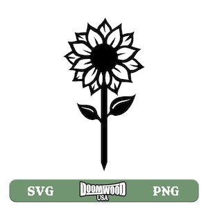 Svg png de piquet de jardin tournesol printemps Pâques Svg de piquet de jardin