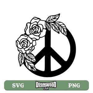Peace Sign Flowers Svg Png