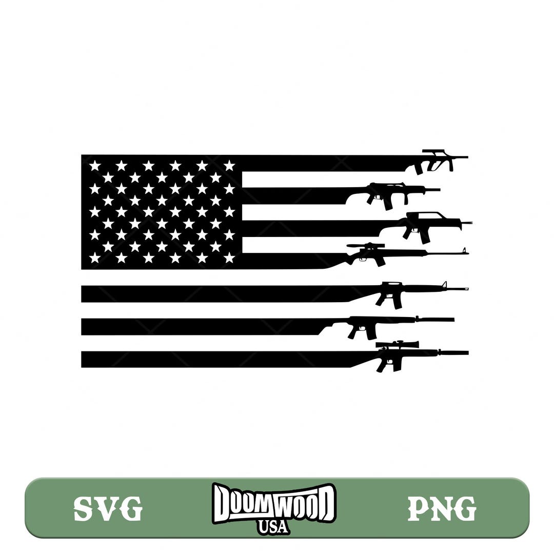 Rifle Flag Svg Png US USA United States of America Flag Svg - Etsy