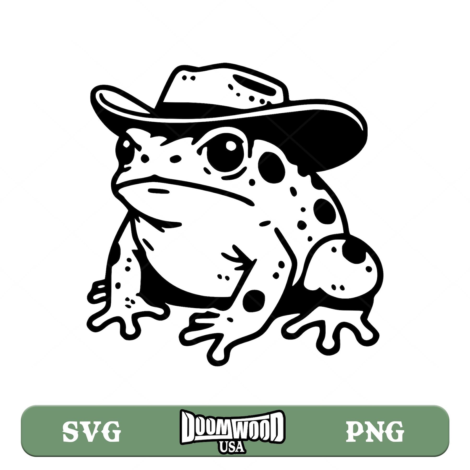 Cowboy Frog Svg Png Grumpy Cute Frog - Etsy