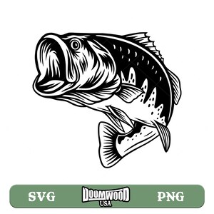 Bass Jumping Png Svg Fishing Svg Fisherman Bass Svg