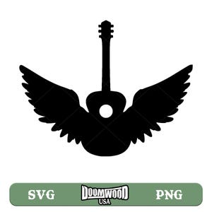 Guitar Wings Svg Png Flying Guitar Svg