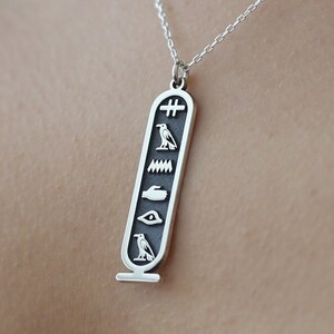 Ancient Egyptian Hieroglyphic Name Necklace 925 Sterling Silver, Personalised Necklace , Custom Name Jewellery , Personalised Gift