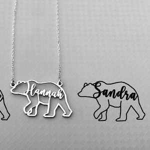 Custom Name Bear Necklace