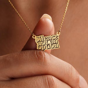 Custom Text Quote Necklace • Personal Message Necklace • Text Engraved Pendant • Dainty Minimal Gift • Motivation Gift • Inspirational Quote