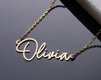 Sterling Silver 925 Personalize Name Necklace Any Name, Custom Gold Name Necklace, Bridesmaids Necklace, Birthday Gift for Her, Jewelry US