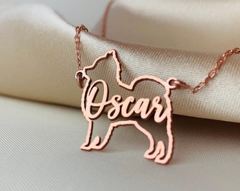 Custom Dog Necklace with Name - Dog Silhouette Necklace - Animal Pet Memorial Gift - Dog Breed Necklace - Personalized Pet Necklace - Gift