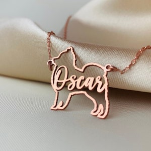 Custom Dog Necklace with Name - Dog Silhouette Necklace - Animal Pet Memorial Gift - Dog Breed Necklace - Personalized Pet Necklace - Gift