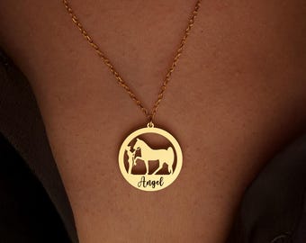 Horse Necklace, Custom Horse Name Necklace, Memorial Horse Necklace, Necklace for Horse Enthusiasts, Horse Mom Gifts, Horse Lover Gift