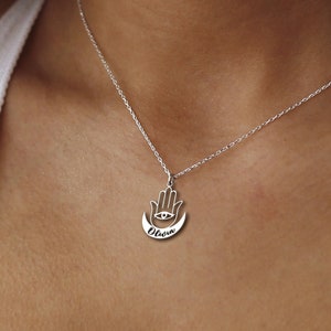 Hamsa Necklace with Name