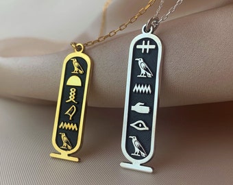 Gioielli egiziani, collana egiziana, collana con cartiglio, antico Egitto, gioielli egiziani per donna, gioielli dell'antico Egitto, collana con nome geroglifico,