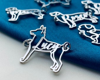 Dog Bracelet Charms, Dog Charm Bracelet Pendants, Personalized Dog Bracelet Charms, Dog Bracelet with name, Dog memorial gift