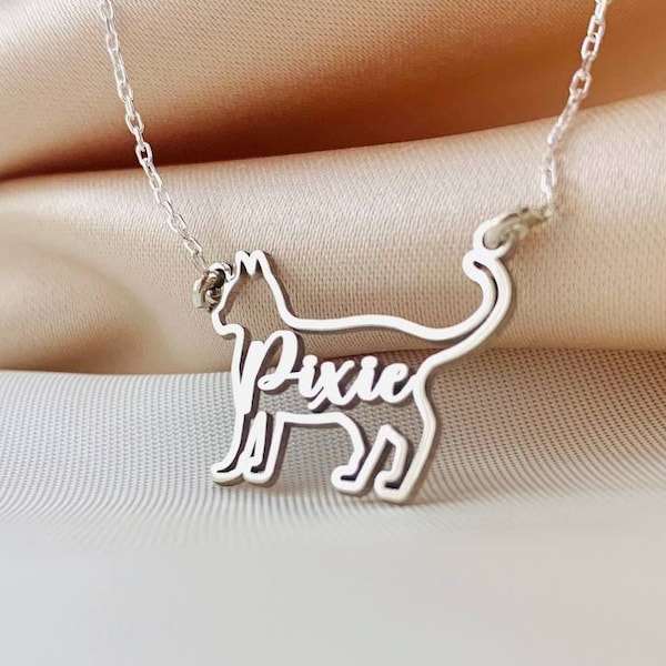 Cat necklace, Custom cat necklace,Cat jewelry for woman,Cat necklaces for woman,Cat pendant,Personalized cat necklace,Cat necklace with name