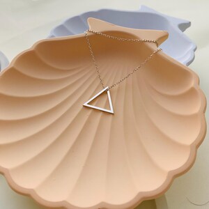 Triangle Necklace, 925 Sterling Silver Triangle Necklace, 14K Gold Triangle Necklace, Minimalist Triangle Necklace, Geometric Pendant image 4