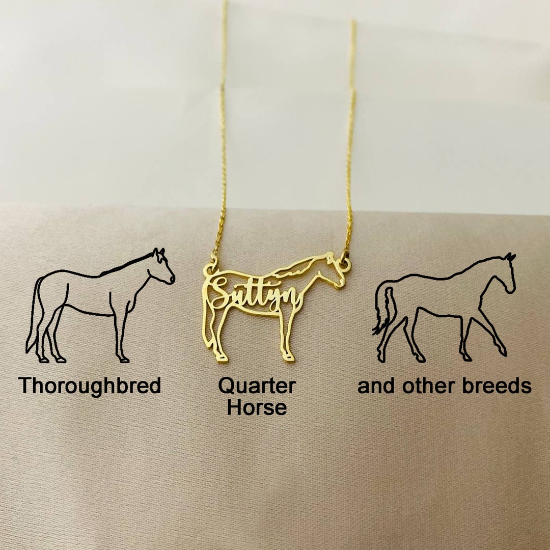 Horse Name Necklace, Horse Necklace for Woman, Personalized Equine