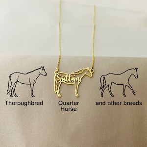 Horse Name Necklace, Horse Necklace for Woman, Personalized Equine Necklace, Elegant Silver Horse Necklace, Horse Memorial Necklace