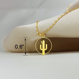 Gold Cactus Necklace, Silver Cactus Charm Necklace, Desert Jewelry, Desert Vibes Cactus Necklace, Minimalist Design Necklace, Gift for Her image 5